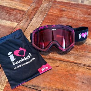 SPY Pink & Black Ski Goggles with Matching Pouch